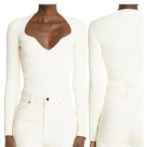 KHAITE- The Kirah Rib Sweater.  Ivory- size M. New season $1280 + tax at store